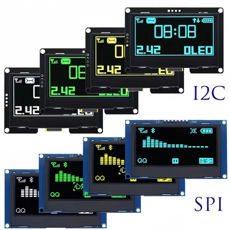 I2C Lcd Display - 2,42 Zoll 2,42 OLED-Displaymodul 128x64 LCD-Bildschirmmodul