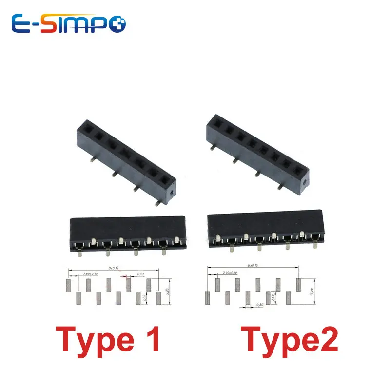 Male Female Header Pin - 10 stücke 2,0mm Pitch SMD 1*3P4P5P6P8P10P12P20P