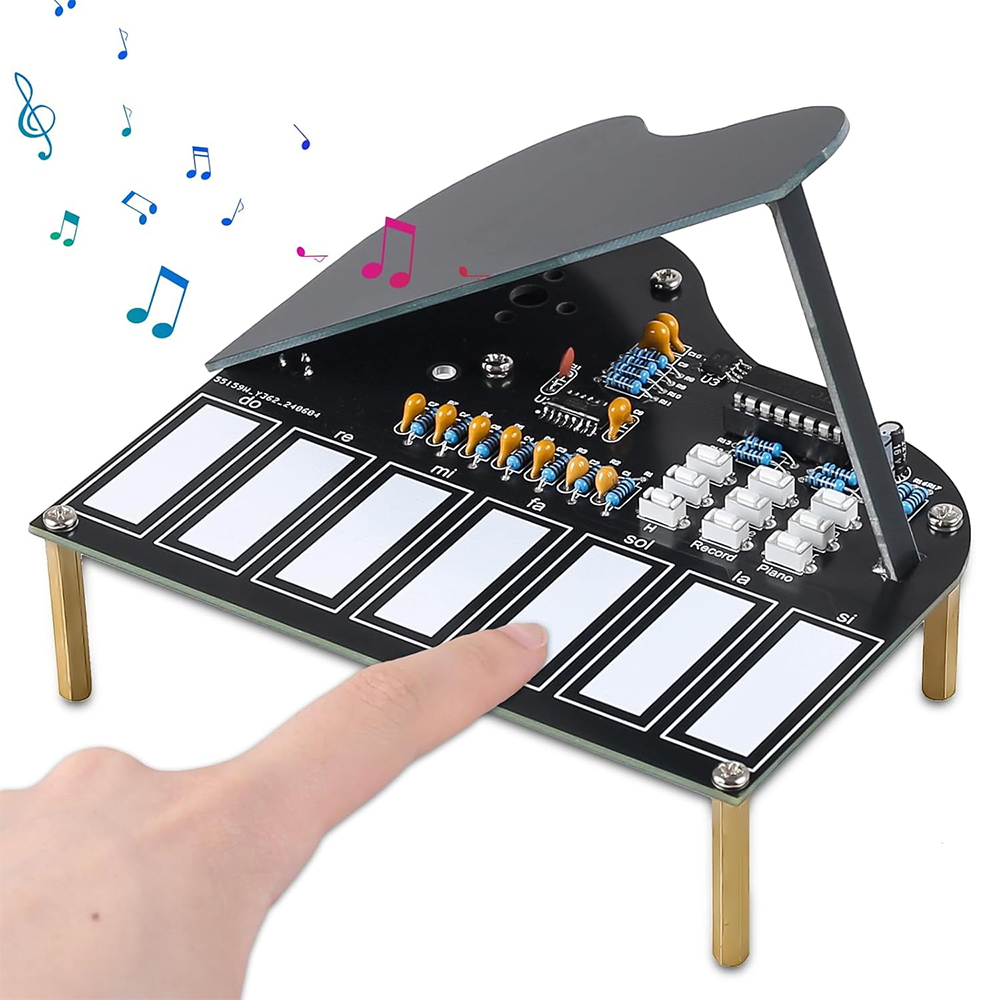 Diy Guitar Electronics Kit - DIY-Lötübungsset, 7 Tasten, Mini-Klavier, Violine, Gitarre,