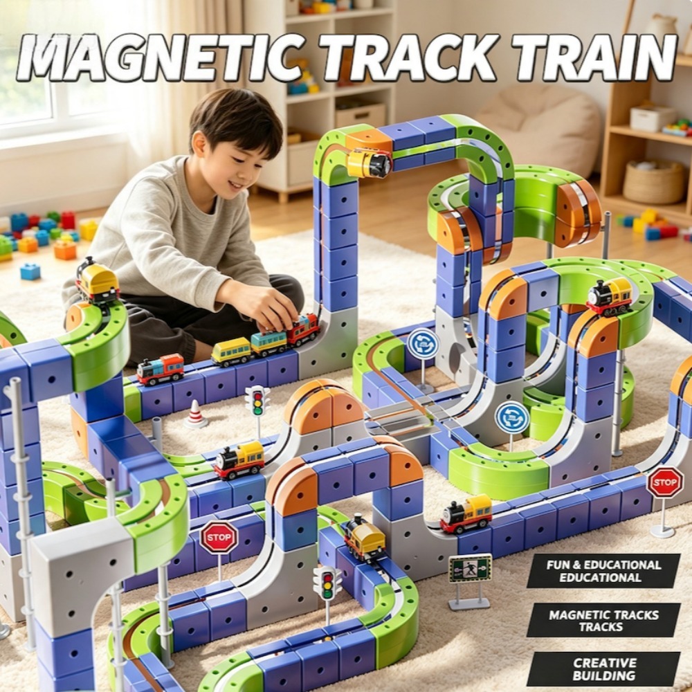 Diy Electric Car - DIY Elektrische Magnetische Schienenbahn-Bausteine mit Anti-Schwerkraft-Hochgeschwindigkeitszug-Fahrzeugen