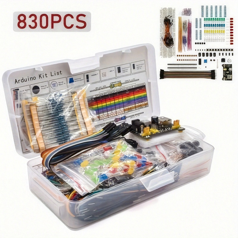 R/Diy Electronics - Elektronische Komponenten Elektrolytkondensator Widerstand LED 830-Loch-Steckplatinen-Kit