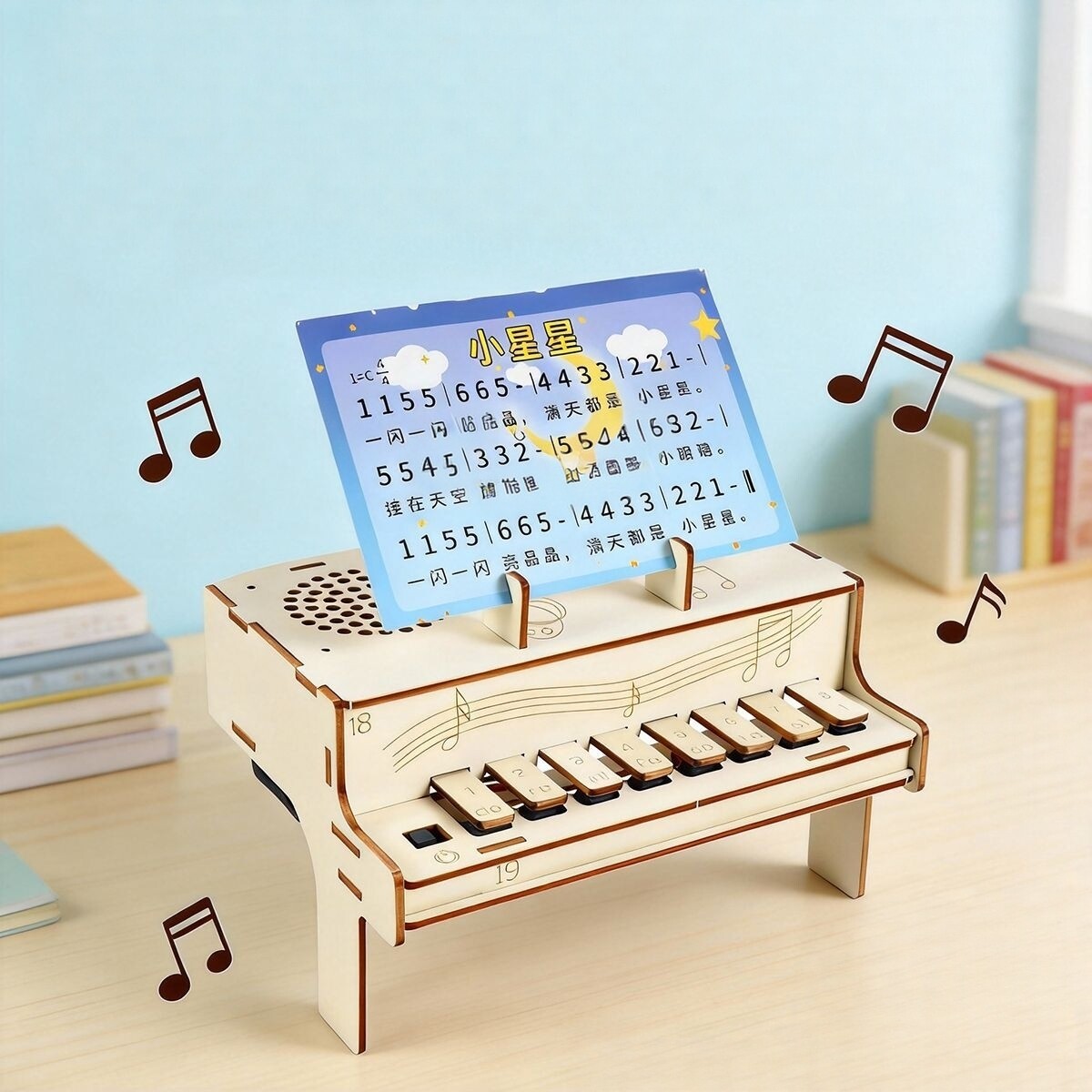 Diy Electronics For Kids - DIY Holz-Elektronisches Klaviermodell STEM-Bausatz Physik-Sound-Experiment Lehrhilfe