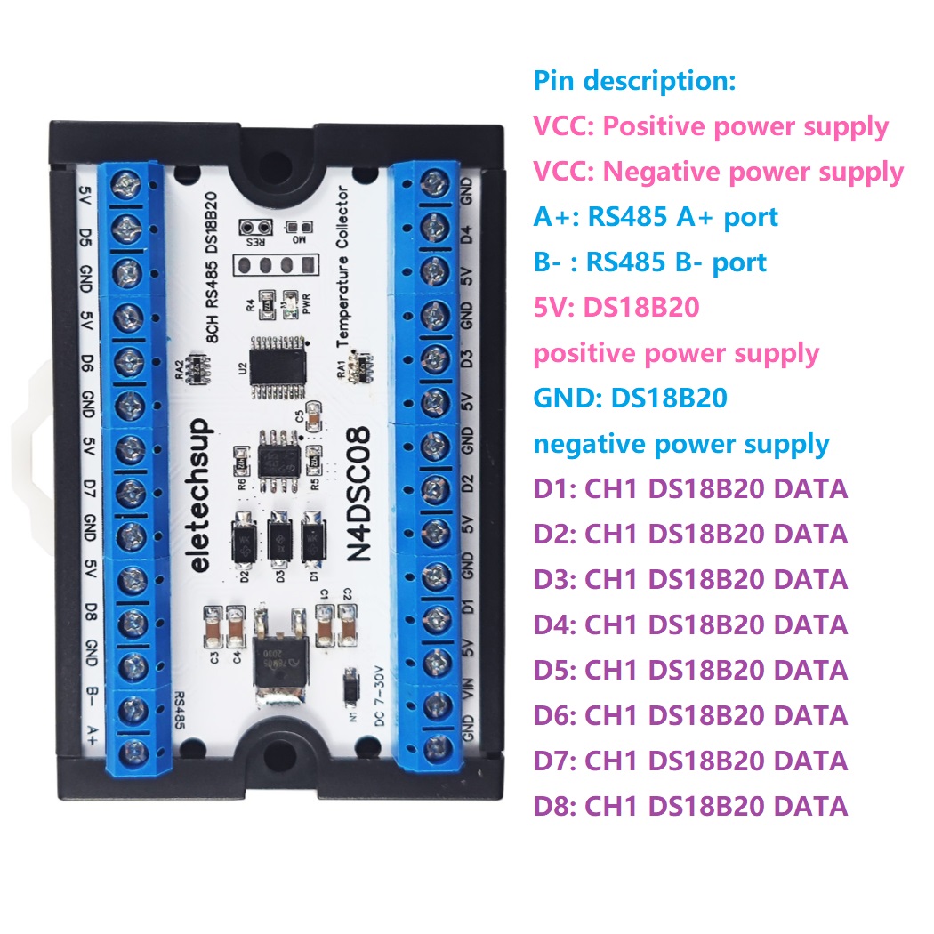 Ds18B20 Temperature Sensor - 8-Wege 1-Draht DS18B20 Digitaler Temperatursensor Modbus