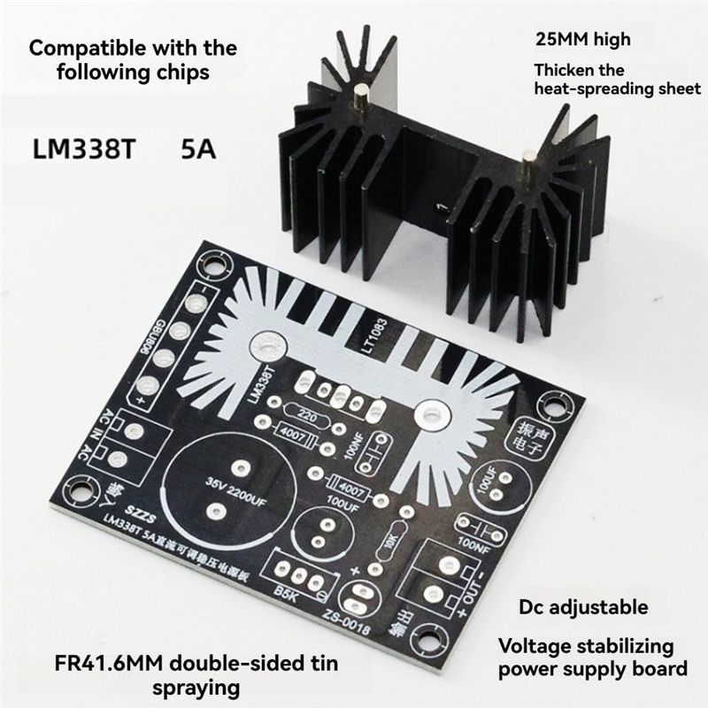 LM338 5A Ausgangsverstellbares – Diy Electronics Board Bewertung und Preis