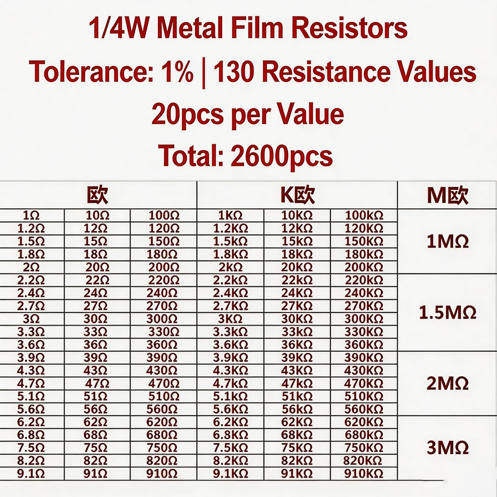 2600 Stück Metallfilm-Widerstä – Diy Electronics Com Bewertung und Preis
