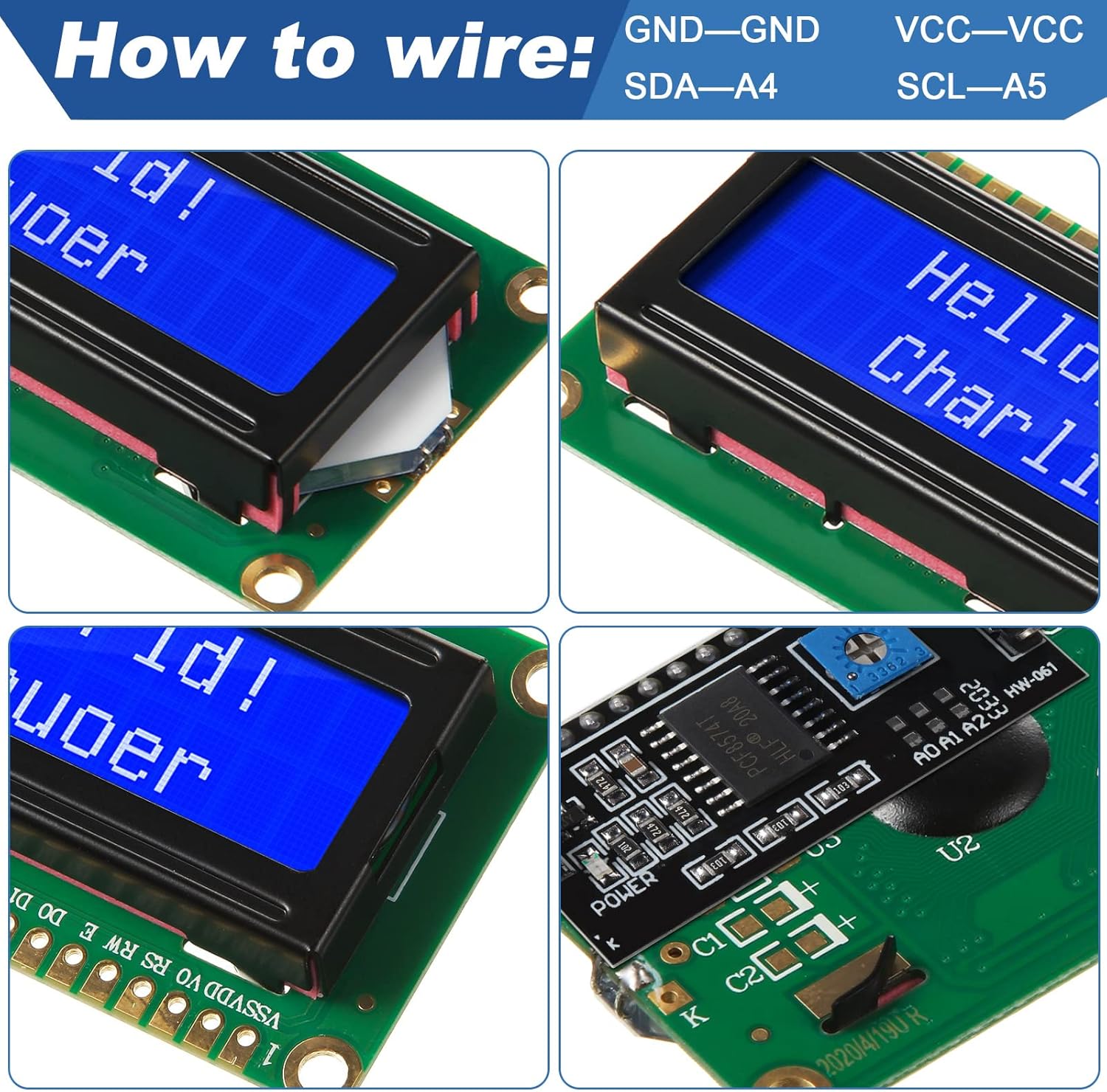 1 Set 1602 LCD 20*4 Blauer Bil – I2C Lcd Display Bewertung und Preis